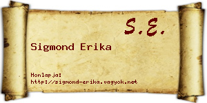 Sigmond Erika névjegykártya